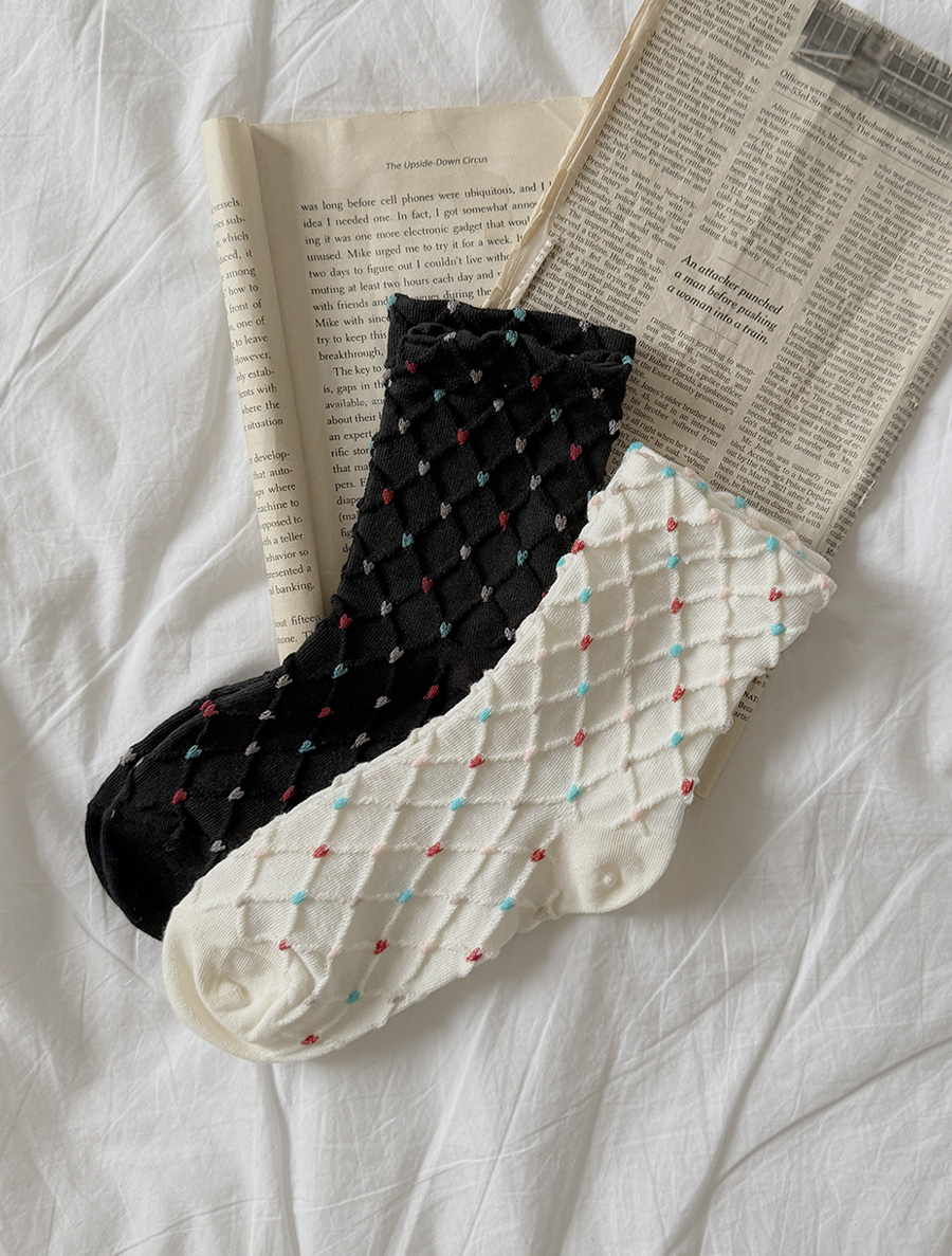 ティエミューハートダイヤ無圧迫ソックス