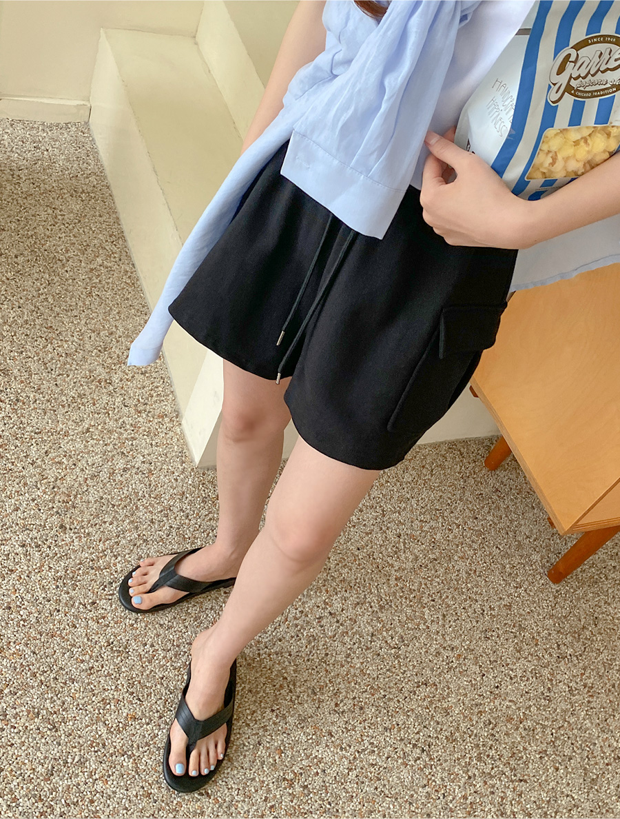 [EVELLET]エンルモンカーグ ４分丈 ウエストバンドパンツ