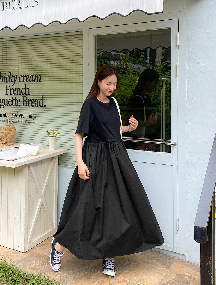 [EVELLET]ヒルインコットンロングワンピース