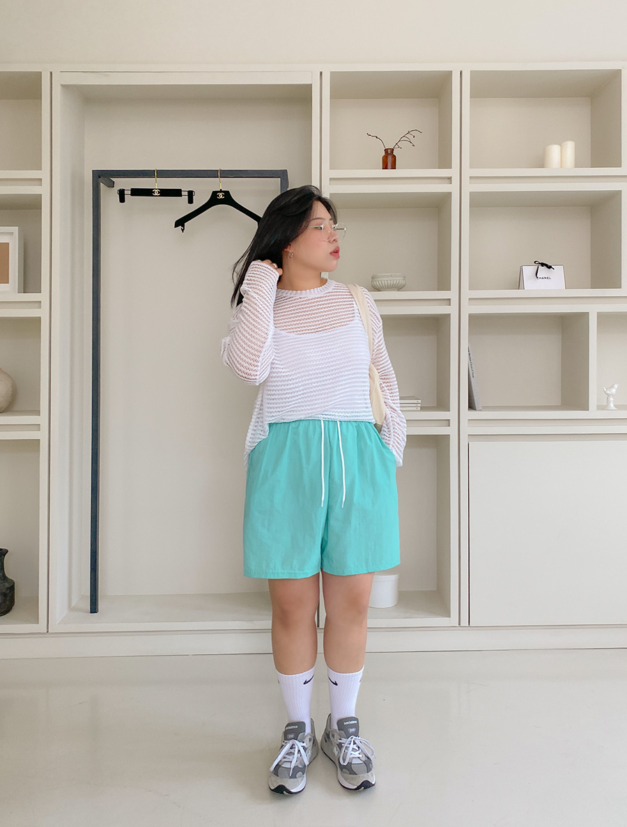 [EVELLET]ジェイズナイロン4分丈ウエストバンドパンツ