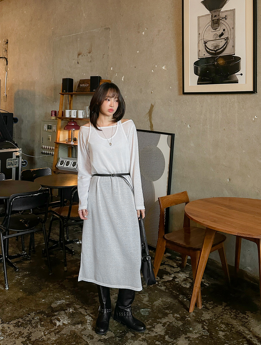 [EVELLET]ペルーオンニット紙ティーシャツビスティエワンピースSET