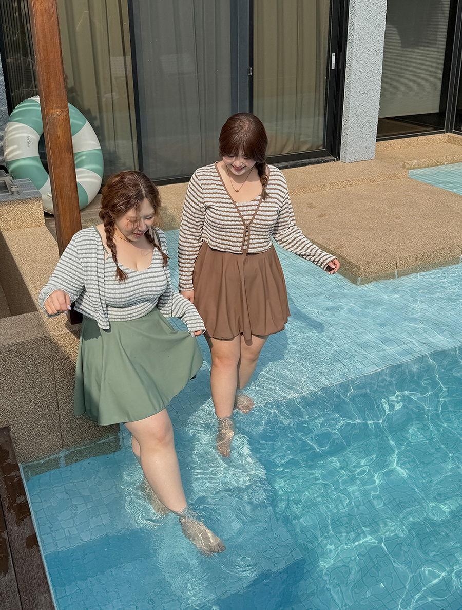 [EVELLET]ベリマカーディガンワンピース水着SET