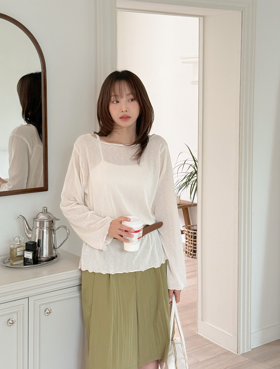 ニオンミューパンチングウェーブティーシャツ