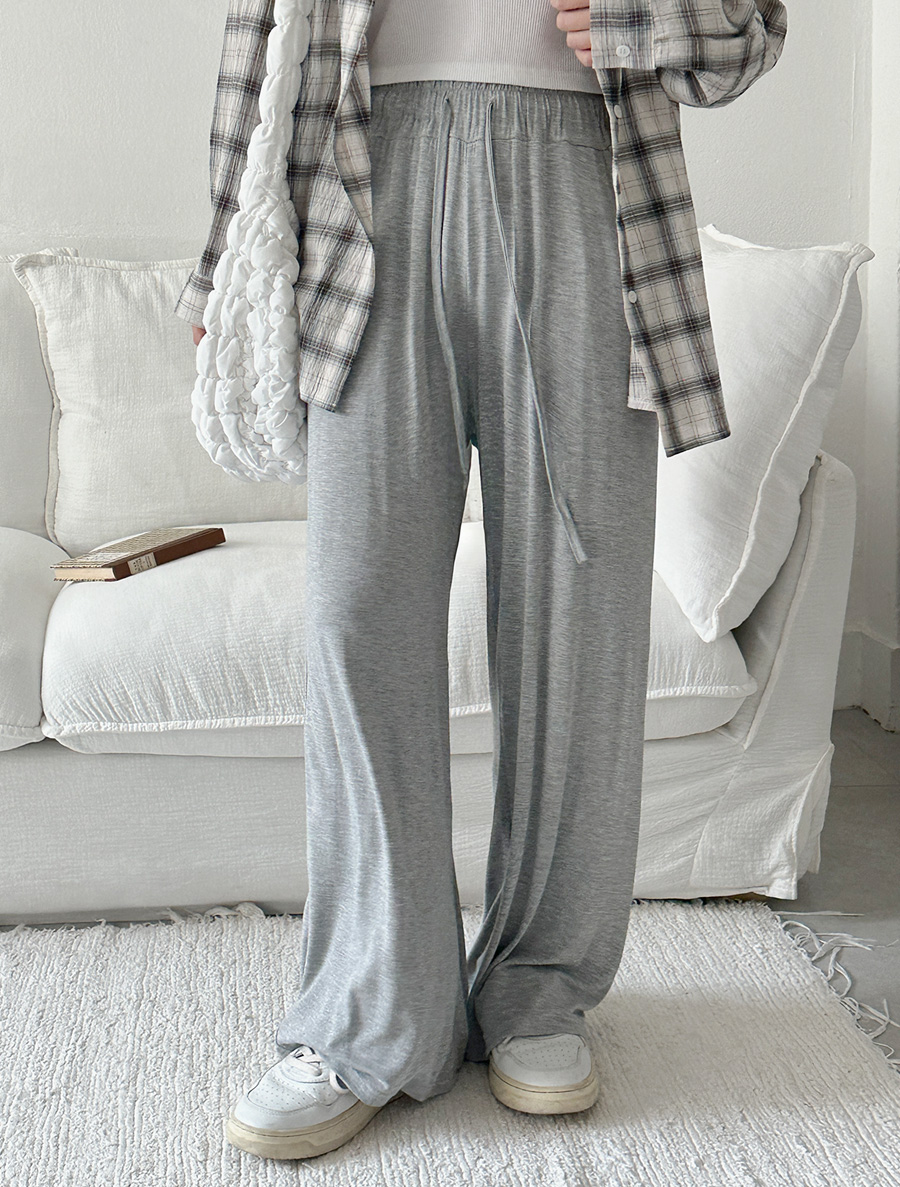 [EVELLET]ローデルズスパンワイドウエストバンドパンツ