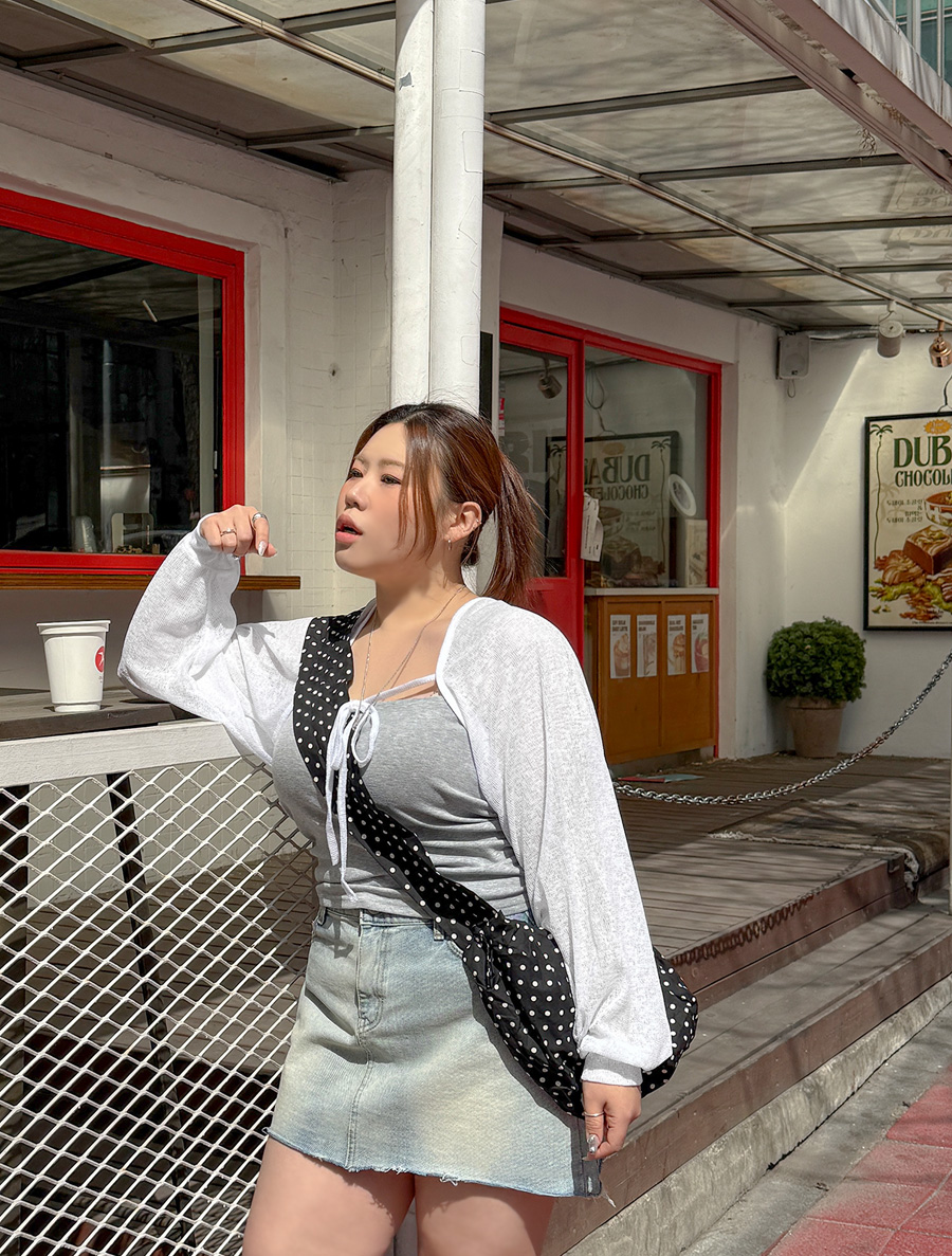 [EVELLET]ベリーニョ紐ボレロカーディガン