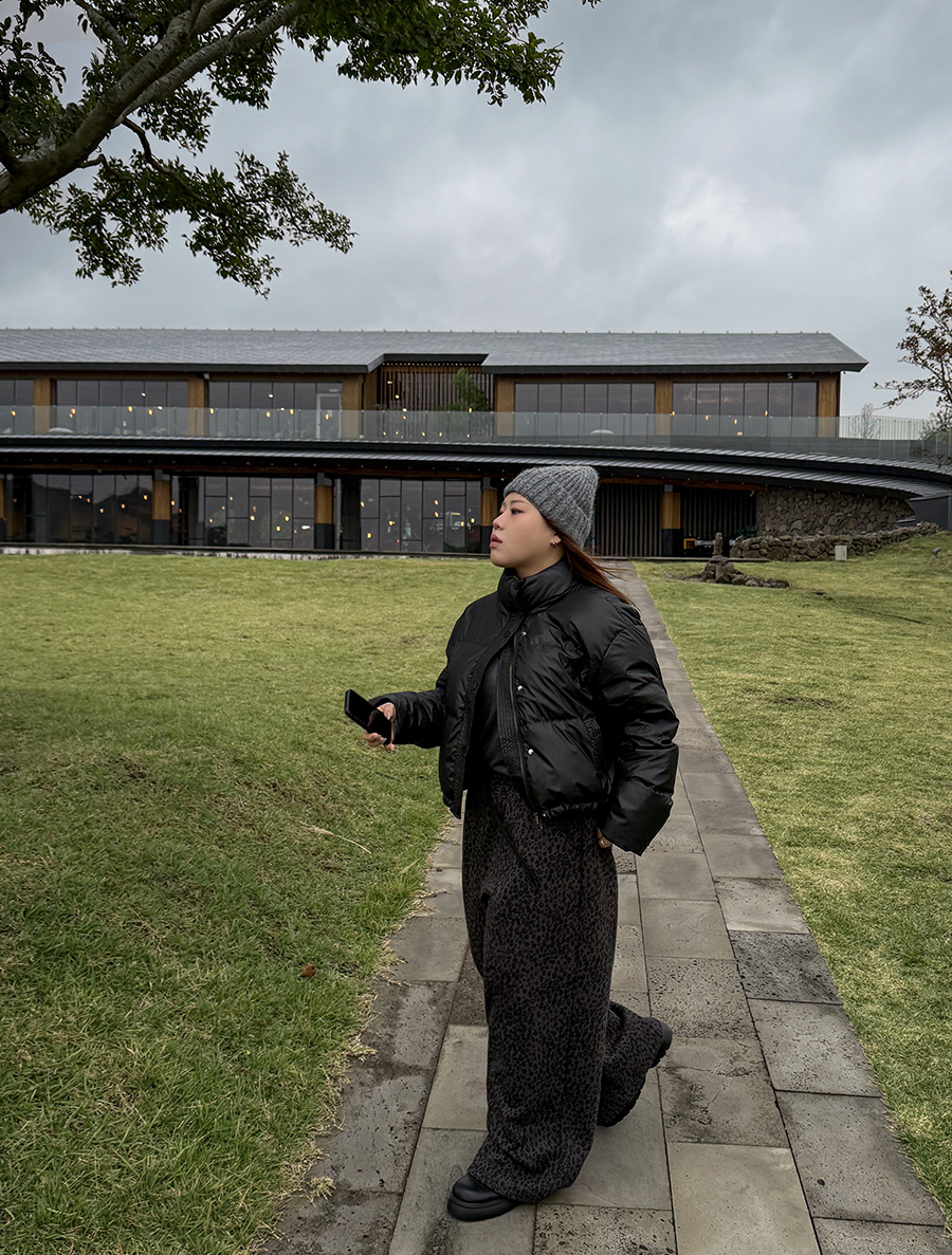 [EVELLET]ルキア起毛ワイドレオパードウエストバンドパンツ